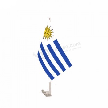 bandera nacional de la ventana del coche de uruguay nacional al aire libre