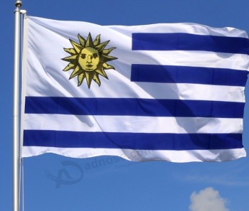 Bandera uruguay de poliéster duradero de 3x5 pies con 2 ojales
