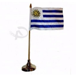 bandiera bandiera uruguay mini 4 x 6 pollici mini country stick con supporto dorato su asta in plastica da 10 pollici