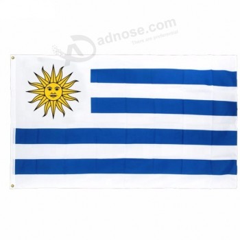 3x5ft poliéster barato, personalizado, de alta calidad, stock de banderas de uruguay