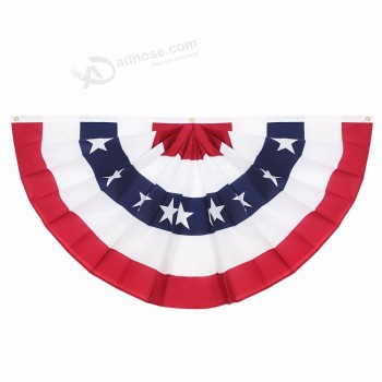 USA Pleated Fan Flag American US Bunting Flags Patriotic Stars Stripes United States Half Fan Banner