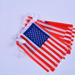 USA Bunting Flag with String Rope American Flag Burlap Bunting Flags Banner