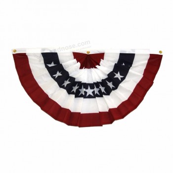 Amerikaanse Amerikaanse patriottische geplooide onafhankelijkheid Dag bunting 3'x6 'nylon Fan