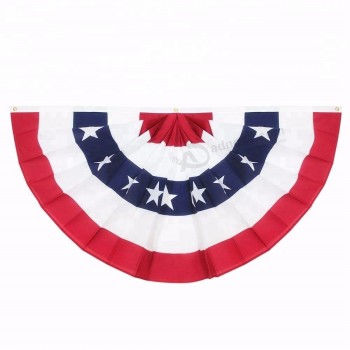 США плиссировали Фан флаг американский США овсянка флаг патриотических звезд нашивки на национальный празд