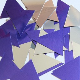 Sequin Pennant 40mm Purple Silver Metallic Couture Paillettes. Made in China.