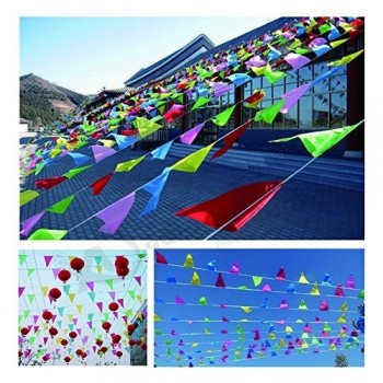 spar.saa banderas de banderines multicolores de 250 pies bandera de cuerdas, banderas de banderines de tela de nylon 200pcs para gran inauguración, decoraciones de festivales de fi