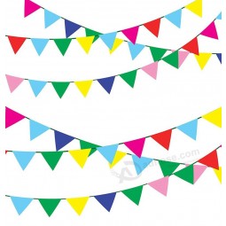 cadena de banderas de banderines multicolores, decoraciones para fiestas en interiores al aire libre Para inauguración, carnaval, bodas, cumpleaños, celebraciones de fiestas de car