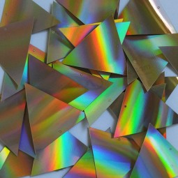 Pailletten Wimpel 40mm gold lasersheen reflektierend metallic. in China hergestellt