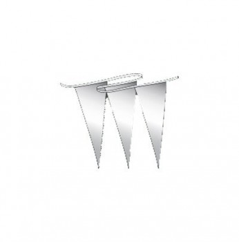 Brilliant Metallic Pennants Streamers 60' String (Argent)