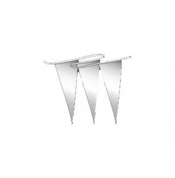 brillante metallische Wimpel Luftschlangen 60 'String (Silber)