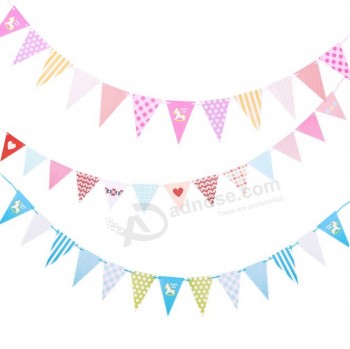 Personnalisable célébration de festival toile de jute bruants fête de mariage drapeaux