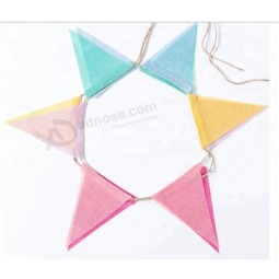 bandiere della tela da imballaggio della festa nuziale dell'annata decorazione del partito tessuto stamina bandiera stamina bandiere colorate
