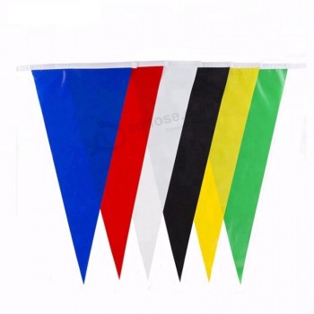 OEM ODMの最高品質のカスタム100dポリエステル生地20x30の三角形の旗布の旗のひもの旗