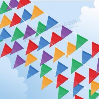 Impressão de logotipo de publicidade promocional ao ar livre à prova d 'água triângulo galhardete plástico PVC evento casamento corda bunting bandeira bandeira