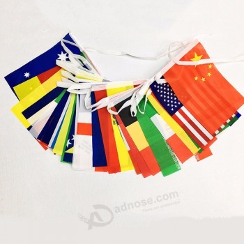 Venda quente copa do mundo 32 países bunting corda bandeira