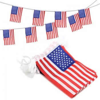anley USA banderas de banderines de cuerda estadounidenses, eventos patrióticos 4 de julio Día de la independencia decoración bares deportivos - 33 pies 38 banderas