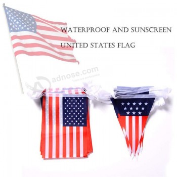 Banners de banderines de cuerda americana de luonita EE. UU., 20/40 piezas Banderines de banderas de banderines de EE. UU. para eventos patrióticos