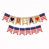 vrise 2019 4 luglio USA bandiera banner stamina bandierine stelle strisce forniture per feste USA festa dell'indipendenza decorazione
