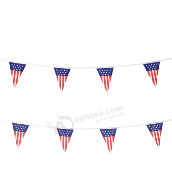 14 * 21cm Independence Day Dekorationen 4. Juli Wimpel amerikanische Flagge