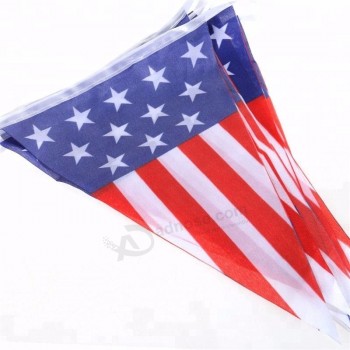 custom USA flag polyester triangle sublimation flag pennant for 4th Of July