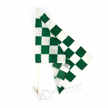 bandiera a scacchi bianco verde bandiera finestrino auto