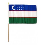 Een dozijn Oezbekistan 12x18in stick vlaggen.