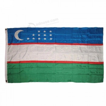 stoter hoge kwaliteit 3x5 FT vlag van Oezbekistan met messing ringetjes polyester land vlag