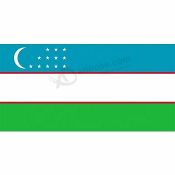 Lage prijs groothandel nationale vlag outdoor opknoping custom 3x5ft afdrukken polyester vlaggen van Oezbekistan