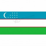 Niedriger Preis Großhandel Nationalflagge im Freien hängen benutzerdefinierte 3x5ft Druck Polyester Usbekistan Fahnen