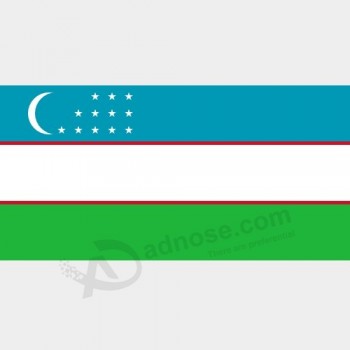 Vente en gros personnalisé de bonne qualité Ouzbékistan national drapeau de pays