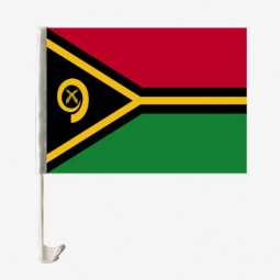 Screen printed national Vanuatu car window flag
