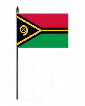 Drapeau de haute qualité Vanuatu brandissant à la main Porte-drapeau Vanuatu tenu à la main