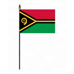 hochwertige Vanuatu Hand winken Flagge Vanuatu Hand Fahnenstange Halter