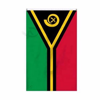 Suspension extérieure personnalisée 3x5ft impression drapeau du Vanuatu