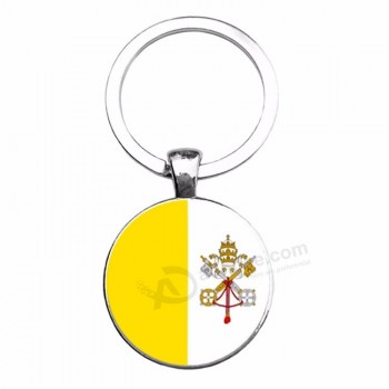 Fashion Zinc Alloy Keychain Ring Factory Vatican Country Flag Branded Keychain Wholesale