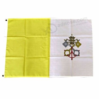 고품질 3x5 FT 90x150cm 100d 폴리 에스테 기치 주문 바티칸 시국 국기