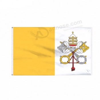 Comercio al por mayor 100% poliéster 3x5ft stock fábrica bandera impresa de la ciudad del vaticano