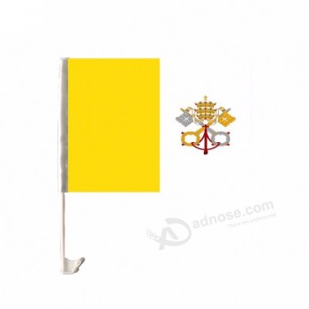 suministros de fábrica profesional personalizar bandera de la ventana del coche de la ciudad del vaticano