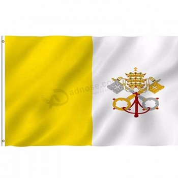 Drapeau du pays du Vatican personnalisé de haute qualité 3 * 5 pieds