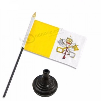 Vente à bas prix avec drapeau de table en plastique du Vatican de grande qualité