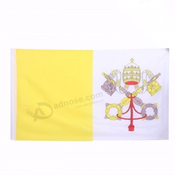Mais recente produto personalizado impresso amarelo branco chaves padrão impressão claramente voando bandeira nacional do vaticano