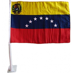 Factory selling car window Venezuela flag with plastic pole
