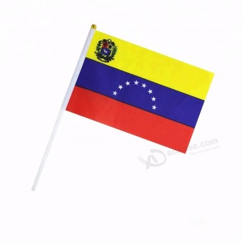 bandiera all'ingrosso di mini venezuela in poliestere che agita a mano