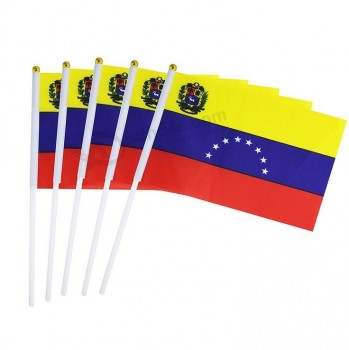 14x21cm Venezuela Handfahne mit Kunststoffstange