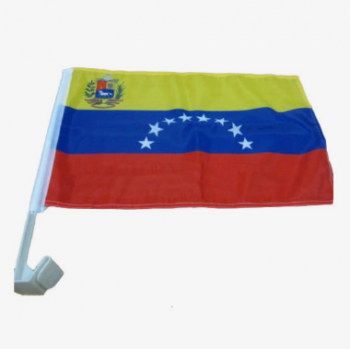 차 창을위한 뜨개질을 한 폴리 에스테 소형 베네수엘라 깃발