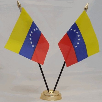 Impression professionnelle drapeau de table national du Venezuela avec socle