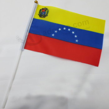 bandiere a mano Venezuela con asta in plastica