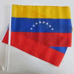 극을 가진 30 * 45cm 폴리 에스테 물자 베네수엘라 차 깃발