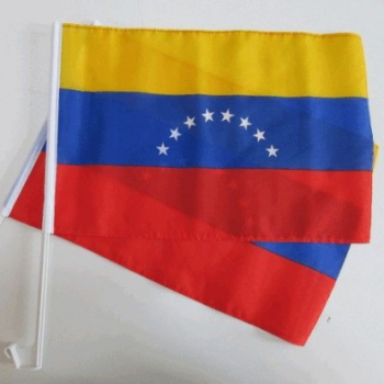 Bandeira material do carro de venezuela do poliéster de 30 * 45cm com polo