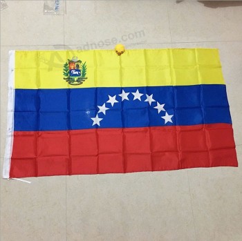 polyester 3 * 5ft vlag van Venezuela land met twee doorvoertules